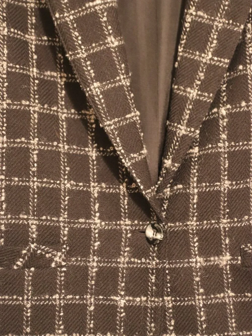 ALfred Dunner Black/White Tweed Wool Blazer Single Button Closure SIze 14